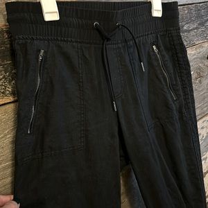Athleta Black Cabo Linen Joggers Size 6